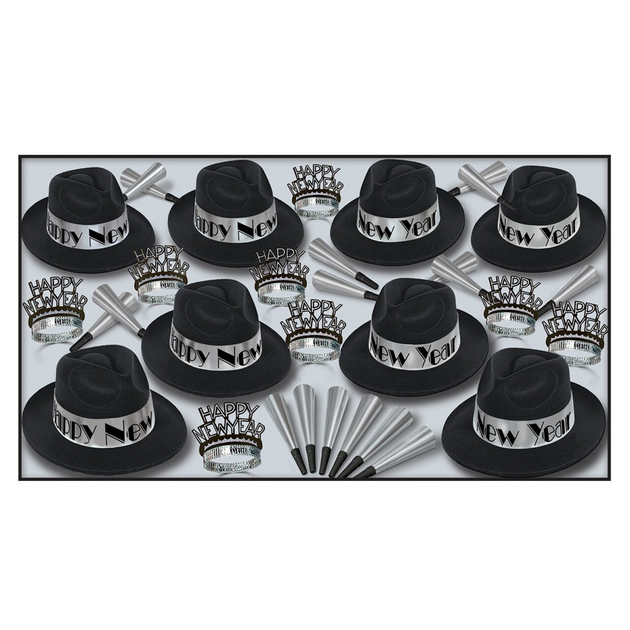 Beistle The Swing Silver Party Kit For 50 People For New Year's Eve